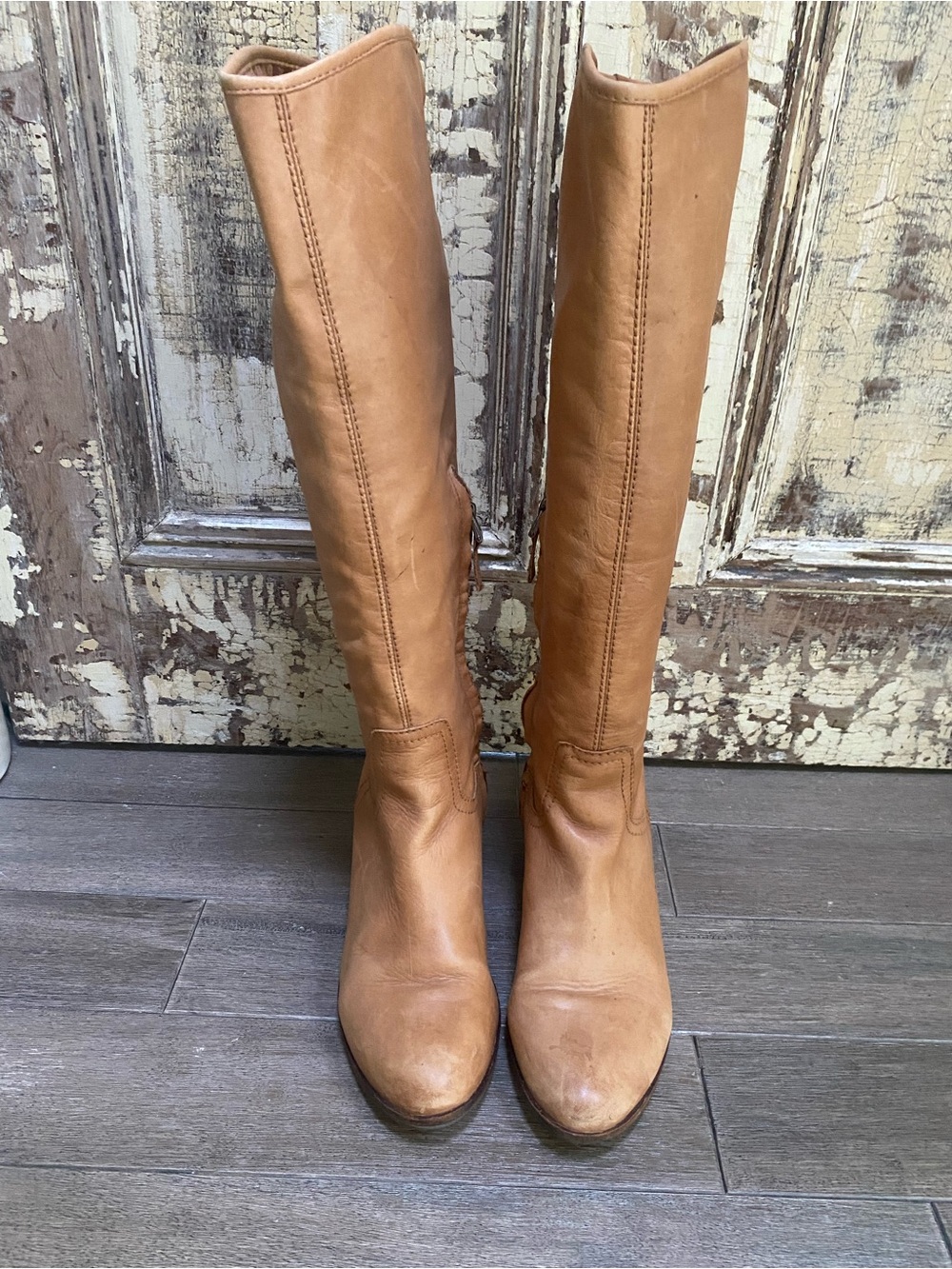 Sam Edelman Classic Tan Leather Tall Boots, Size 8.5